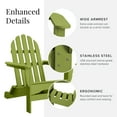 thumbnail image 4 of DuroGreen Adirondack Chairs Made With All-Weather Tangent lumber, Set of 4, Oversized, High End Classic Patio Furniture for Porch, Lawn, Deck, or Fire Pit, No Maintenance, USA Made, Lime Green, 4 of 7