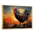 thumbnail image 2 of Designart "Farmyard Roosters at Sunset I" Animals Framed Wall Art - Modern Farmhouse Red Rooster Entryway Framed Wall Art Print, 2 of 6
