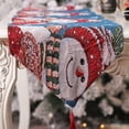 thumbnail image 3 of Mantel de lino y algodón navideño, mantel de granja con muñeco de nieve navideño, mesa familiar de cocina, decoración de fiesta familiar, 3 of 5