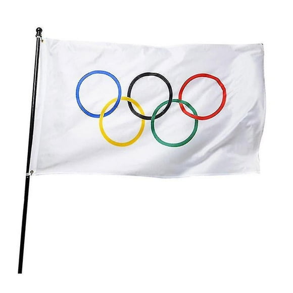 Foldable Olympic Games Five Ring Flag - Thicker Polyester Banner for Garden Courtyard_Special Gift