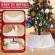 thumbnail image 2 of Injueey Collar de árbol de Navidad de terciopelo y lentejuelas para un toque festivo Base de cesta de árbol de Navidad fácil de instalar Kits de decoración para fiestas blanco, 2 of 6