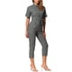thumbnail image 4 of INSPIRE CHIC Mono de Mujer de Manga Corta con Cuello y Cintura Ajustable de Algodón Cargo XL Gris Oscuro, 4 of 6