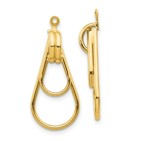Primal Gold 14 Karat Yellow Gold Polished Double Teardrop Earring Jackets