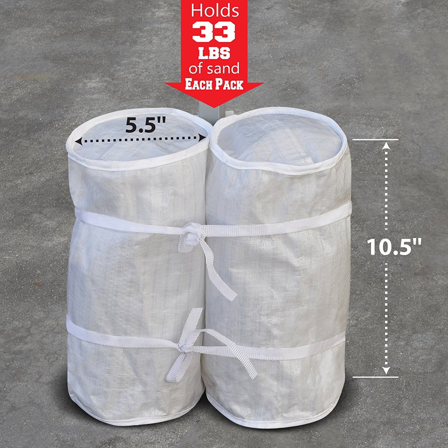 Sunrise Umbrella 22 lbs White Sand Bag Outdoor Canopy Weights (4 Count)