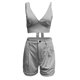 thumbnail image 5 of Traje de cintura de color sólido de verano para mujer Traje de dos piezas casual de moda Wmkox8yi bvn735, 5 of 7