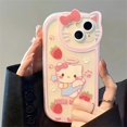 thumbnail image 2 of Sanrio-funda transparente de Hello Kitty para iPhone, 15, 14, 13, 11, 12 Pro Max, XS, XR, 7, 8 Plus, SE20, cubierta suave a prueba de golpes, Y2K, 2 of 4