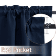 thumbnail image 2 of NICETOWN Valance Curtains for Small Windows, Rod Pocket Blackout Window Valances for Bedroom Living Room, Thermal Insulated Short Curtains, Navy Blue, 42"x18", 2 Panels, 2 of 6