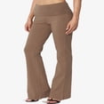 thumbnail image 3 of Pantalon de Yoga Décontracté pour Femmes Grande Taille, Basique, Taille Repliable, Confortable, en Coton Extensible, Coupe Bootcut, 3 of 7