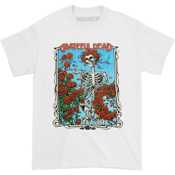 Men's Grateful Dead Bertha Wheel & Roses Slim Fit T-shirt Small White