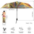 thumbnail image 3 of FORMRS Travel Umbrella Folding Auto Open Close Windproof Rain UV Protection, Purple Abstract Floral, 3 of 8