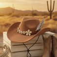thumbnail image 7 of Hsqqdc Western Cowboy Hat with Flower Band Cowgirl Cap for Parties, 7 of 7