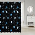 thumbnail image 2 of Manfei Cute Stars Polka Dot Shower Curtain 72Wx78L,Sprinkle Print Bath Curtain,Blue, 2 of 5