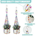 thumbnail image 5 of 2Pcs Macrame Plant Hanger 19.69inch Colorful Glass Bead Plant Hanger with 2 Hooks Hanging Planter Holder Decorative Flower Pot Holder for Indoor Outdoor Home Garden Decor, 5 of 6