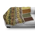 thumbnail image 3 of Zambia Soft Flannel Fleece Throw Blanket, Vintage Mixed Pattern Earthen Toned Floral Abstract Image, Cozy Plush for Indoor and Outdoor Use, 60" x 80", Multicolor, by Ambesonne, 3 of 6
