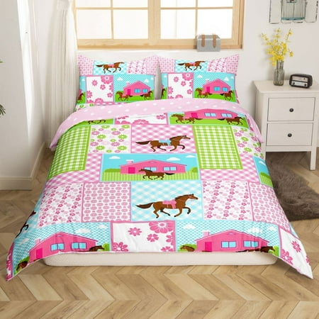 Girls Horse Bedding Set Twin Kids, Twin Bed Sets For Baby Girl