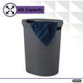thumbnail image 3 of Superio 40L Elegant Ribbed Plastic Laundry Hamper with Lid - Grey (2 Pack), 3 of 5
