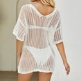 thumbnail image 4 of Brilliant Beach Cover up Womens Bathing Suit Crochet Cover Ups Bikini Swimsuit Loose Short Sleeve Coverup Sexy Skirt Sleeveless Tank Hollow Out(White,One size), 4 of 7