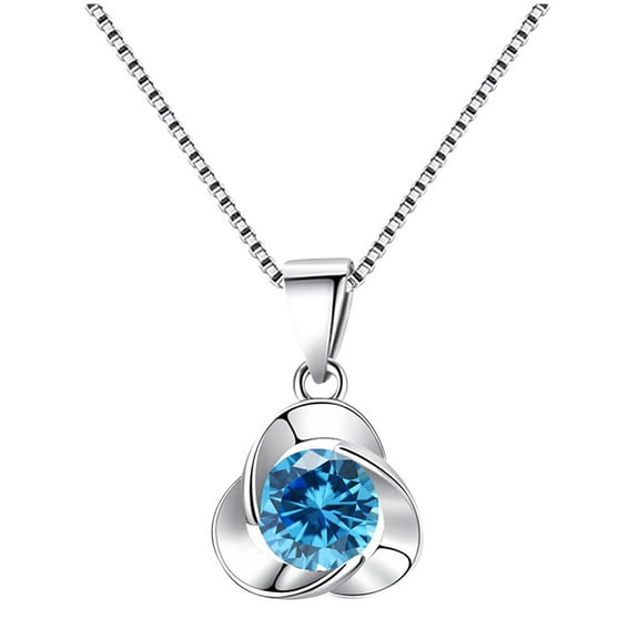 HOARBOEG Valentine's Day Jewelry Gift - Cubic Zirconia Flower Pendant Necklace for Women, Adjustable Collarbone Chain Mother's Day Gifts for Mom