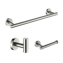 WOWOW 3 - Piece Brushed Nickel Bathroom Stainless Steels Hardware Set