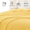 thumbnail image 4 of Whale Flotilla Twin Size Fuzzy Fleece Blanket, 60"x80" Fluffy Lightweight Soft Jacquard Bed Blankets for All Seasons, Warm and Cozy, Yellow, 4 of 11