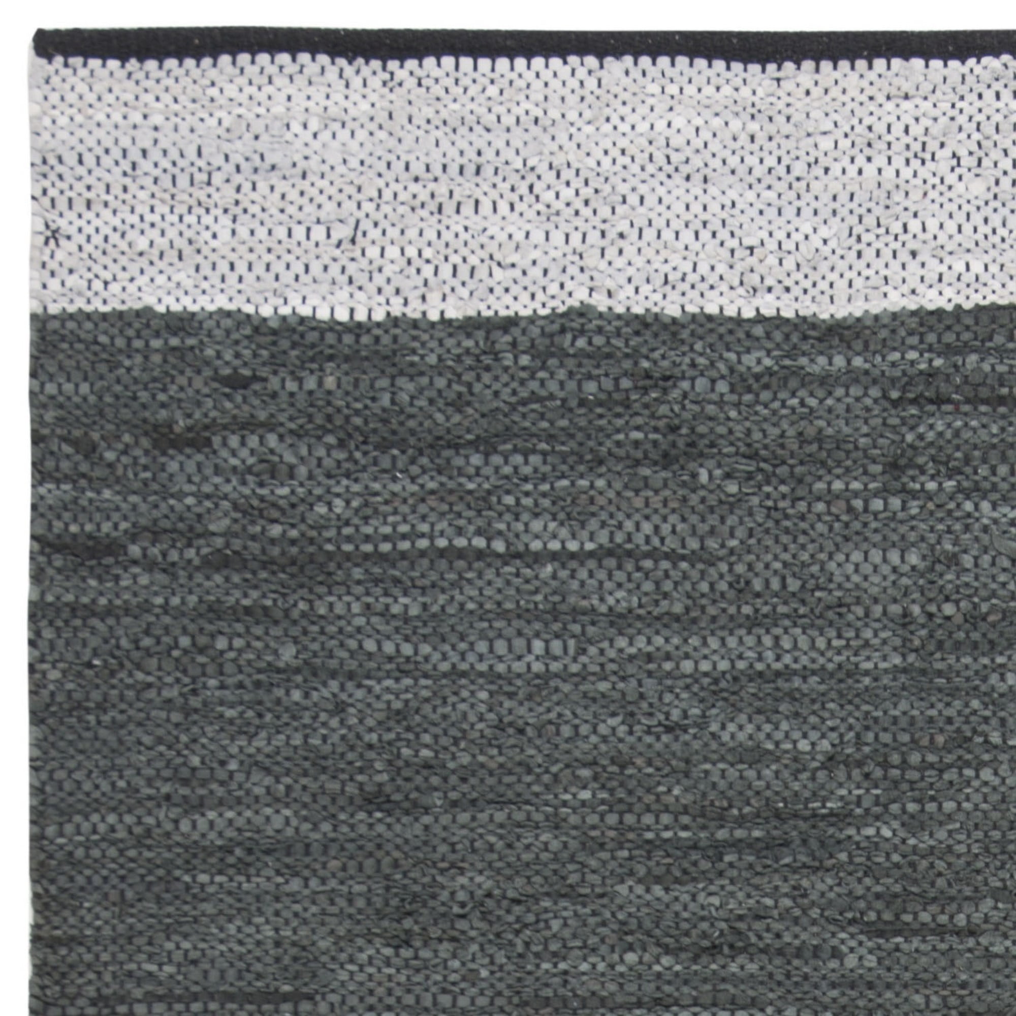 SAFAVIEH Vintage Leather Ayleen Braided Striped Area Rug, Grey/Silver, 5' x 8'