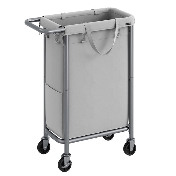 Cesta de lavandería SONGMICS Rolling con ruedas, 90 L, color gris tórtola
