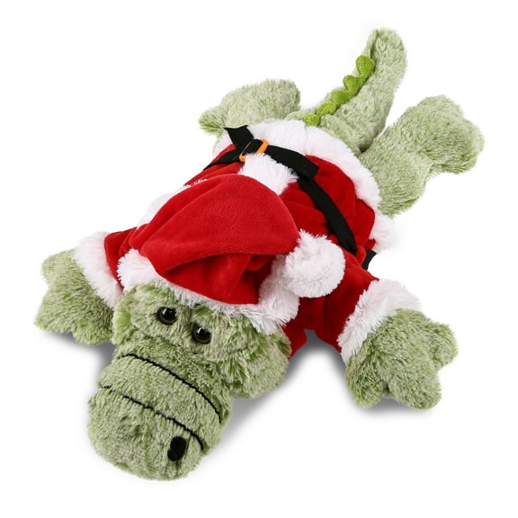 DolliBu Santa Alligator Stuffed Animal Plush Toy - Super Soft Wild Animal Dress Up with Red Santa Claus Outfit, Cute Wildlife Gift, Perfect Holiday Christmas Gift - 16.5 Inch