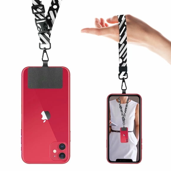 ROCONTRIP Lanière de Téléphone Patch Sangle de Cou Lanière de Cou Détachable Compatible avec la Plupart des Téléphone Intelligent pour iPhone Google Pixel LG HTC Huawei