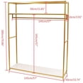 thumbnail image 4 of MONIPA Gold Iron Wedding Dress Bridal Garment Rack Stand with Shelves, for Clothes and Shoes, 4 of 5