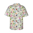 thumbnail image 3 of Balery Rabbit And Butterfly Print Men's Hawaiian Shirts Short Sleeve Beach Shirt Relaxed Fit Vacation Button Down Shirts-, 3 of 9