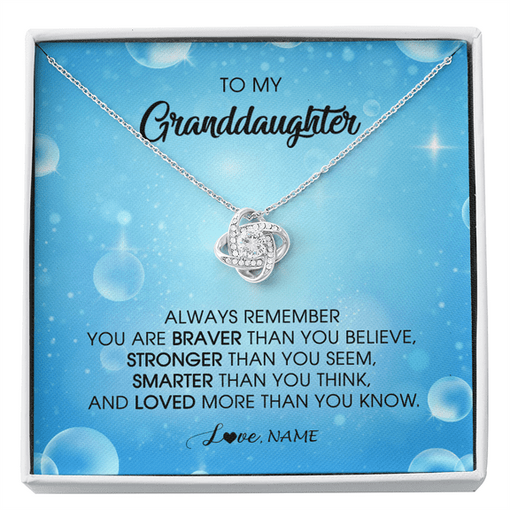 To My Granddaughter Necklace From Grandma Grandpa Always Remember You Are Braver Granddaughter Jewelry Birthday Christmas Customized Message Card