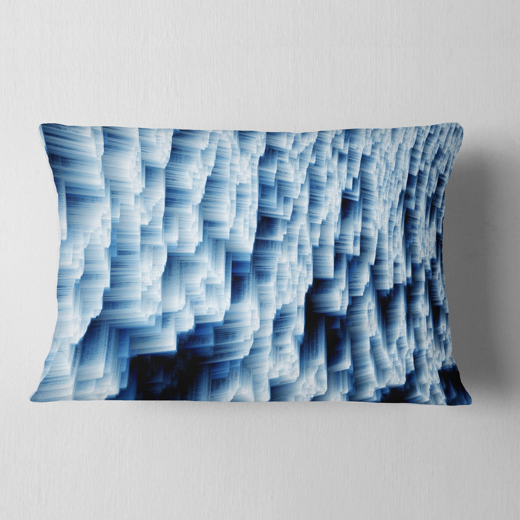 Designart Abstract Blue Ice - Photography Throw Pillow - 12x20