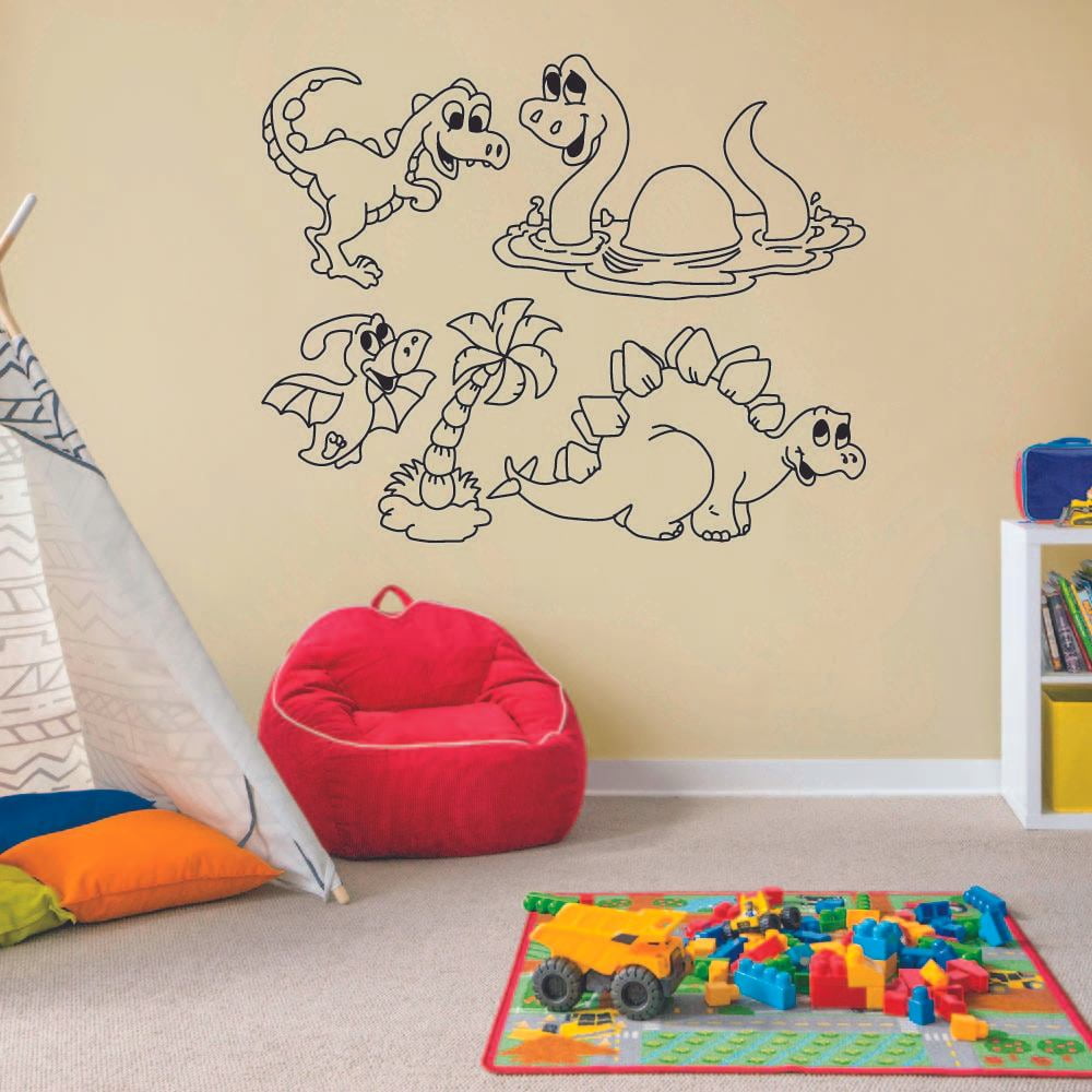 Happy Baby Dino Dinosaur Trex TRex Wall Sticker Art Decal for Girls