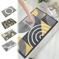 thumbnail image 1 of Iumwxz Bathroom Mat Bathroom Floor Mat Microfiber Inkjet Printing Bathroom Absorbent Foot Mat Bedroom Door Mat Non Slip Mat Flocked Carpet Geometric Pattern Floor Mat Bathroom Rug Khaki Polyester, 1 of 7