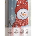 thumbnail image 5 of Blue Snowman Christmas Sheer Curtains 54 Inch Length 2 Panels Set, Snowflake Xmas Blue Voile Window Treatment Rod Pocket Short Kitchen Curtains Drapes for Bedroom 52"x54"x2, 5 of 7