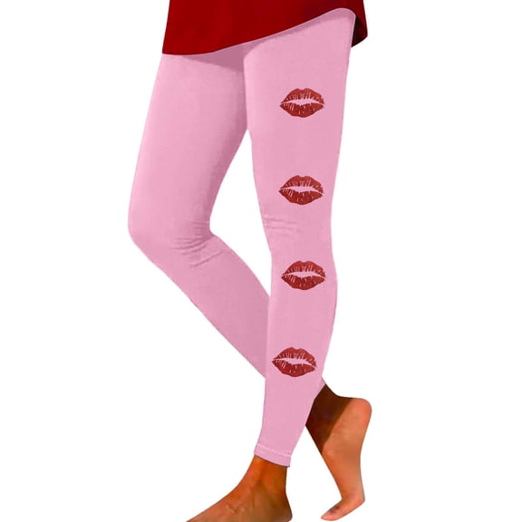 Leggings Set Cute Love Heart Print Graphic Valentine Tight Running Legging Cross Waist Flare Leggings Scrunched Leggings Bottoms for Women