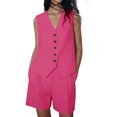 thumbnail image 3 of Traje De Moda De 2 Piezas Traje de moda de 2 piezas para mujer Conjunto cómodo de 2 piezas a juego Cozy Slim Fit Ropa diaria Cgtredaw Rosa Roja Xs para Mujer, 3 of 6