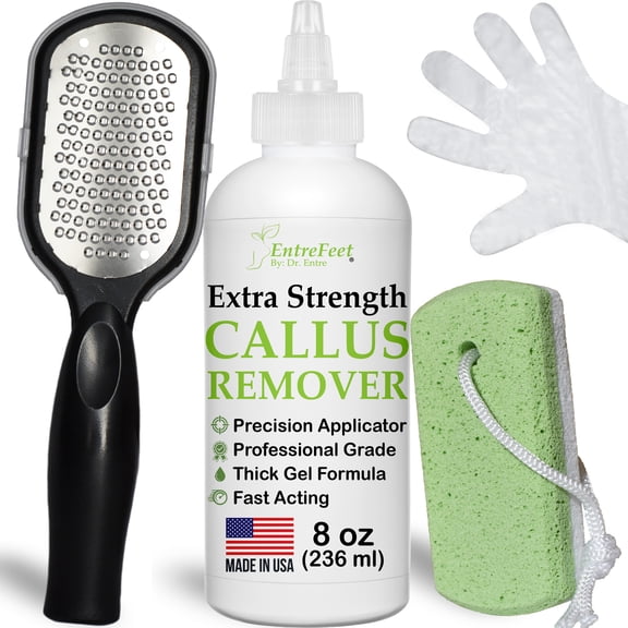 Dr. Entre's Callus Remover for Feet: Callus Remover Gel, Foot Callus Remover, Pedicure Kit Tools Supplies, Spa Kit, Dead Skin Scrubber, EntreFeet