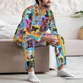 thumbnail image 7 of Naloa Cute Dogs Collage Men’s Pajamas Set - Long Sleeve Button Down Sleep Shirt and Pajama Bottoms Sleepwear Set-XX-Large, 7 of 7