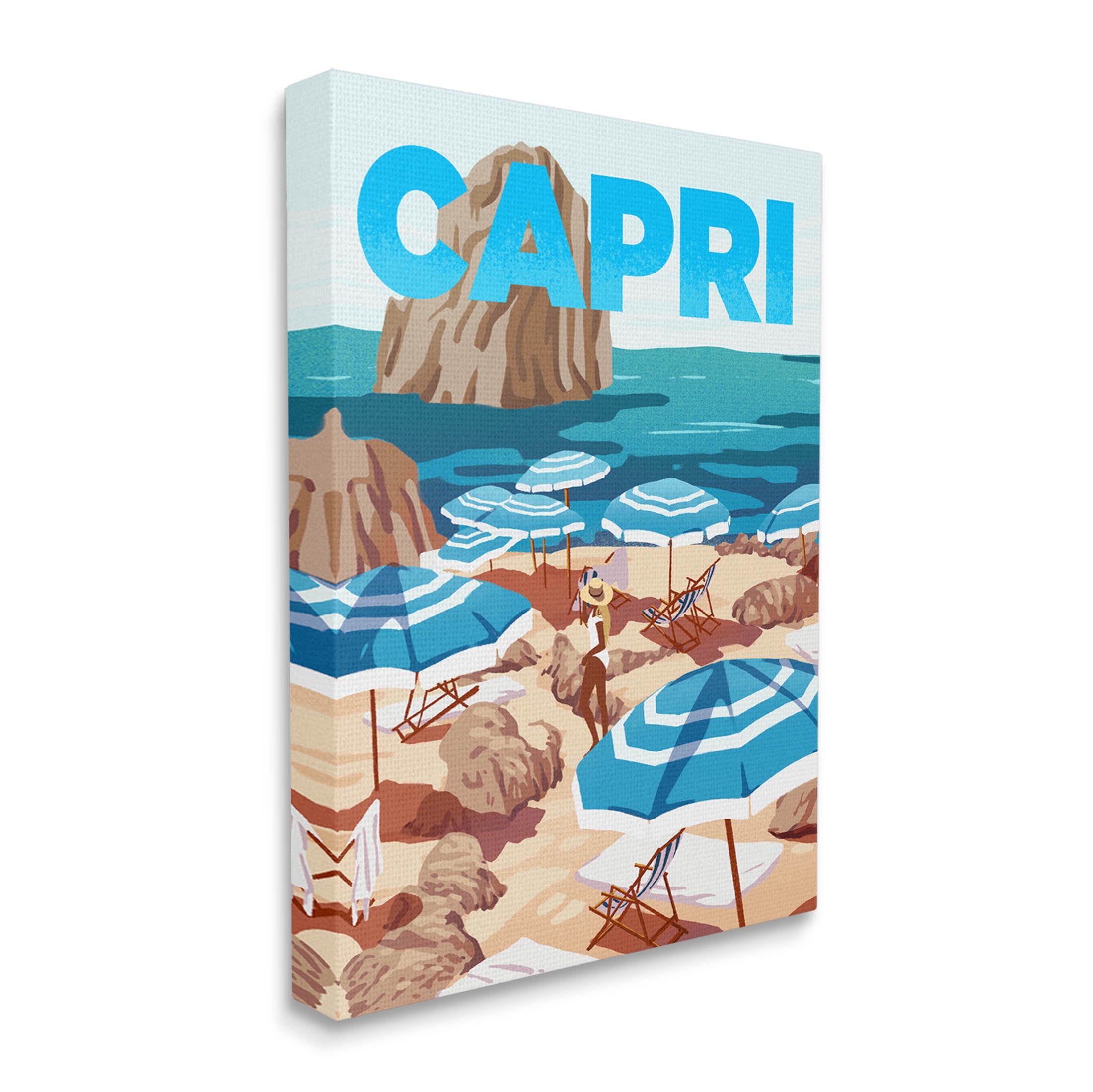 Stupell Industries Capri Italian Summer Beach Island Graphic Art Gallery Wrapped Canvas Print Wall Art, Design by Ziwei Li