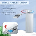 thumbnail image 3 of Elegante grifo de baño en cascada, de latón macizo, con un solo orificio y acabado en cromo pulido para lavabo de baño montado en la encimera, 3 of 5