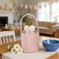 thumbnail image 4 of Easter Bunny Bag for Kids - Canvas Bunny Ears Gift Basket with Handles for Easter Egg Hunts, Candy, Toys, and Holiday Party Favors, Festive Spring Decorations, 4 of 5