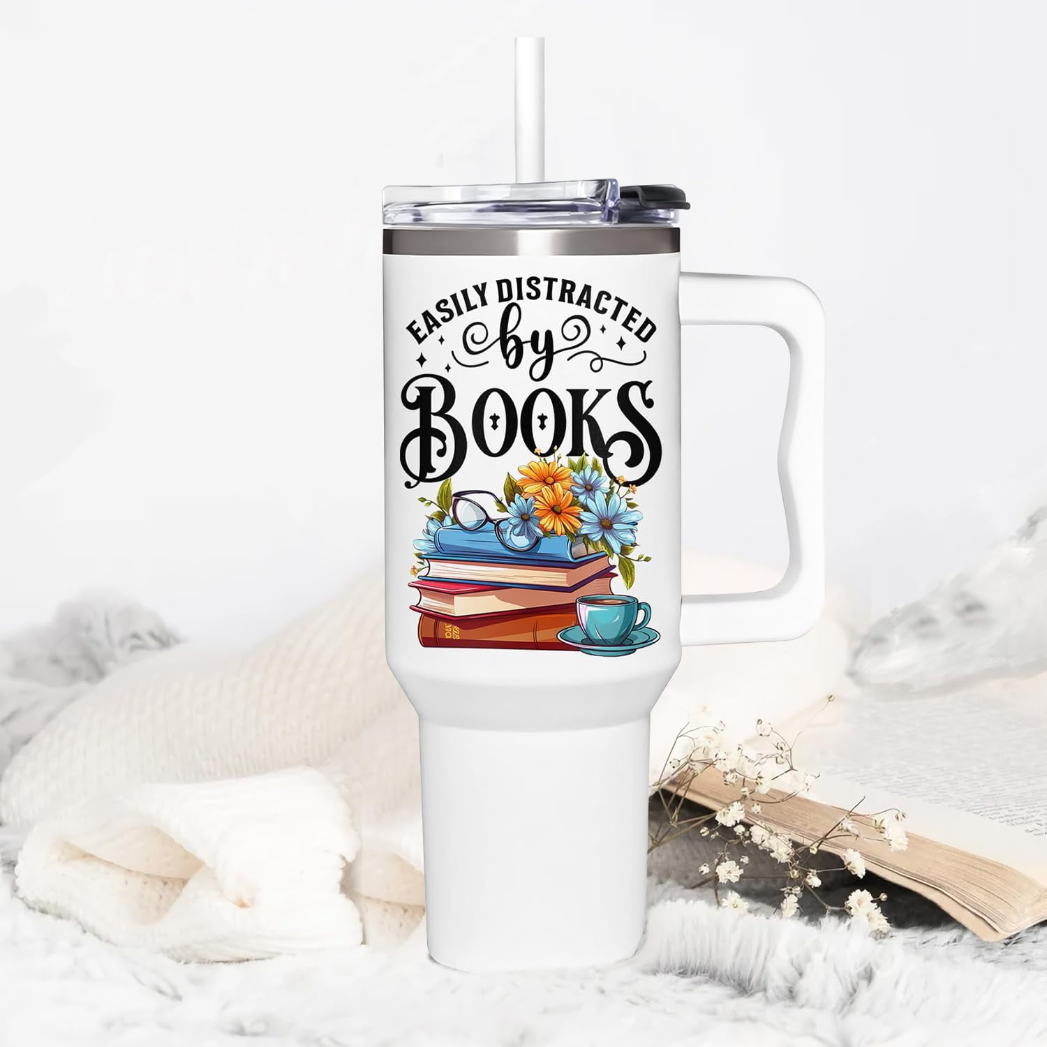 Gifts For Book Lovers - Mothers Day Gifts For Book Readers - Book Lovers Birthday Gift - Christmas Gifts For Bookworm - Bookish Gifts, Book Club Gifts, Books For Women - 40Oz Tumbler With Handle