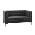 thumbnail image 2 of Steve Silver Isaac Modern Velvet Channel Stitch Loveseat, Gray, 2 of 9