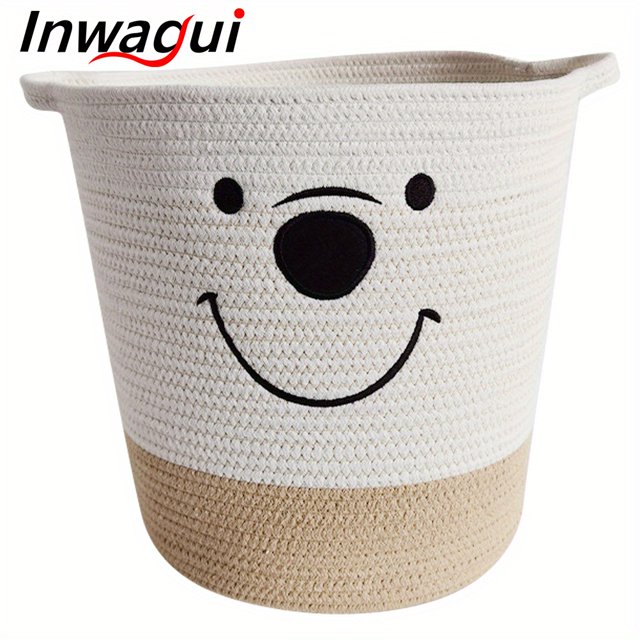 Cotton Rope Laundry Basket Large Woven Storage Basket Baby Nursery