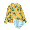 thumbnail image 2 of Toddler Baby Girls Long Sleeve Rash Guard 2-Piece Swimsuit Set Floral with Sun Protection Bodysuit Swimwear 1-10Y, 2 of 6