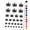 Black, variant on Pretty Sleepy Unicorn Face Water Resistant Temporary Tattoo Set Fake Body Art Collection - Black