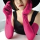 thumbnail image 5 of Guantes de ópera sobre el codo - guantes largos de licra elástica para vestuario y cosplay, negro/blanco/rojo/azul/amarillo/verde/beige/rosa, 17,71 pulgadas, 5 of 7