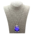 thumbnail image 7 of Crystal Blue Big Owl Necklace Silvertone Anti-Tarnish Bird Pendant Jewelry–146-O, 7 of 7