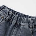 thumbnail image 5 of ZACPNCV Boys Baggy Jeans for Kids Teen Casual Straight Wide Leg Cargo Jeans Loose Elastic Waist Denim Pants Trousers with Pockets Blue 5-6 Years, 5 of 7